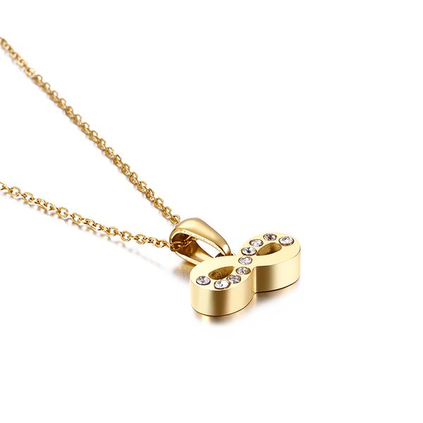 fashion simple trend stainless steel number 8 inlaid with zircon pendant necklace women's jewelry accessories, Silver
fashion simple trend stainless steel number 8 inlaid with zircon pendant necklace women's jewelry accessories, Silver