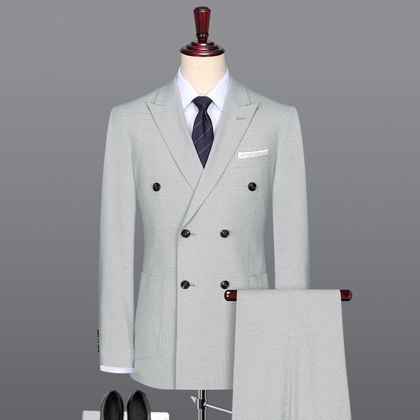 double breasted men suit light grey wedding suits for men slim fit groom wear gentleman casual business man suit plus size 44 58, White;black
double breasted men suit light grey wedding suits for men slim fit groom wear gentleman casual business man suit plus size 44 58, White;black