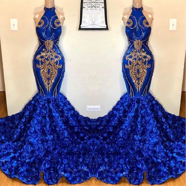 royal blue keyhole mermaid prom dresses 2019 rose flowers long chapel train sheer neck gold applique beads african evening gown bc1213, Black
royal blue keyhole mermaid prom dresses 2019 rose flowers long chapel train sheer neck gold applique beads african evening gown bc1213, Black