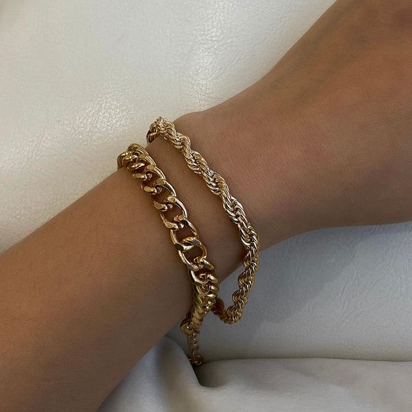 charm vintage twisted chain bracelets set for women armband punk boho snake link bracelet fashion jewelry, Golden;silver
charm vintage twisted chain bracelets set for women armband punk boho snake link bracelet fashion jewelry, Golden;silver
