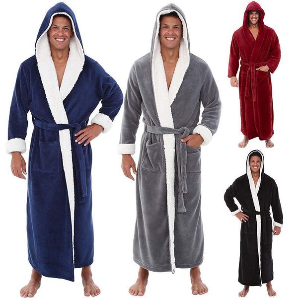 winter warm mens solid color plush shawl bathrobe flannel long hooded bath robe sleepwear male long sleeved robe gown, Black;brown
winter warm mens solid color plush shawl bathrobe flannel long hooded bath robe sleepwear male long sleeved robe gown, Black;brown
