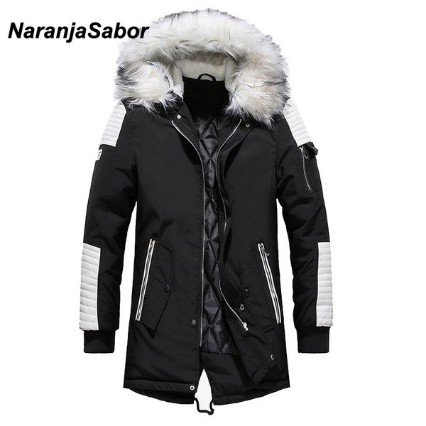 naranjasabor winter men's coat fur hooded long cotton jacket male casual parkas fashion thick warm coats men brand clothing n485, Black
naranjasabor winter men's coat fur hooded long cotton jacket male casual parkas fashion thick warm coats men brand clothing n485, Black