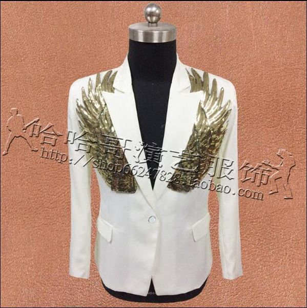 s-5xl new 2019 men's clothing fashion dj sequin wing suit jacket studio the host formal dress plus size singer costumes, White;black
s-5xl new 2019 men's clothing fashion dj sequin wing suit jacket studio the host formal dress plus size singer costumes, White;black