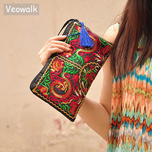 veowalk chinese dragon embroidered women soft canvas clutch bag, handmade retro ladies zip up cotton embroidery wrist handbag, Red;black
veowalk chinese dragon embroidered women soft canvas clutch bag, handmade retro ladies zip up cotton embroidery wrist handbag, Red;black