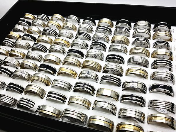 wholesale 100pcs assorted mix silver-gold-black men's fashion stainless steel jewelry rings brand new
wholesale 100pcs assorted mix silver-gold-black men's fashion stainless steel jewelry rings brand new