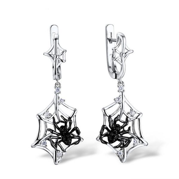 ladies earrings three dimensional spider shape earrings black zircon jewelry accessories personality innovative gifts, Silver
ladies earrings three dimensional spider shape earrings black zircon jewelry accessories personality innovative gifts, Silver
