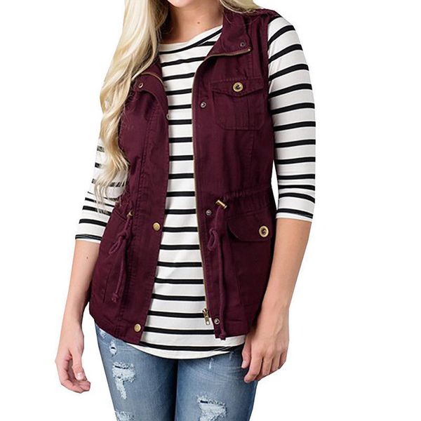 warm autumn winter fashion womens zipper turn-down collar sleeveless waistcoat vest ladies quilted army green black gilet vest, Black;white
warm autumn winter fashion womens zipper turn-down collar sleeveless waistcoat vest ladies quilted army green black gilet vest, Black;white