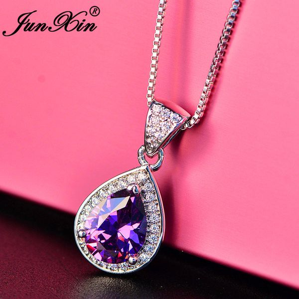 junxin pear cut female crystal pendant necklaces for women 925 sterling silver filled purple yellow white zircon teardrop choker
junxin pear cut female crystal pendant necklaces for women 925 sterling silver filled purple yellow white zircon teardrop choker