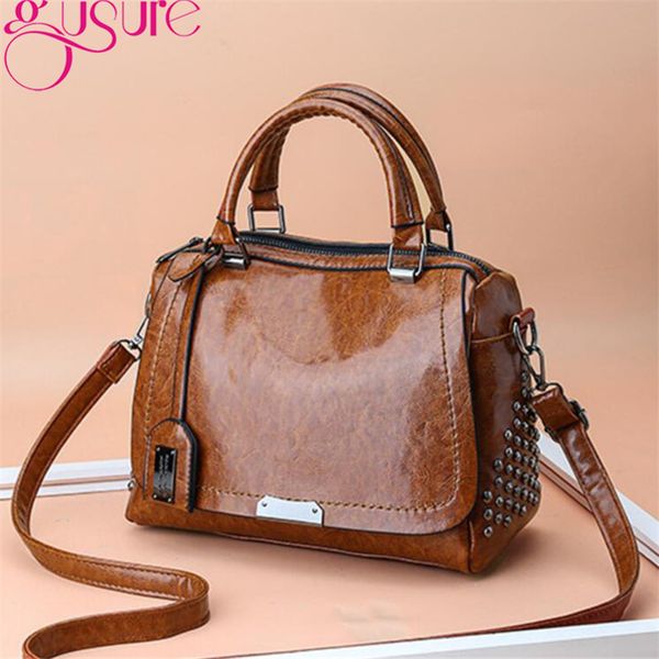 gusure rivet women handbags pu leather totes office lady shoulder bags wild boston handbag large capacity bolsos
gusure rivet women handbags pu leather totes office lady shoulder bags wild boston handbag large capacity bolsos