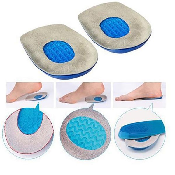 h 1pc insoles silicone gel heel cushion soles relieve foot pain protectors spur support shoe pad feet care inserts*, White;red
h 1pc insoles silicone gel heel cushion soles relieve foot pain protectors spur support shoe pad feet care inserts*, White;red