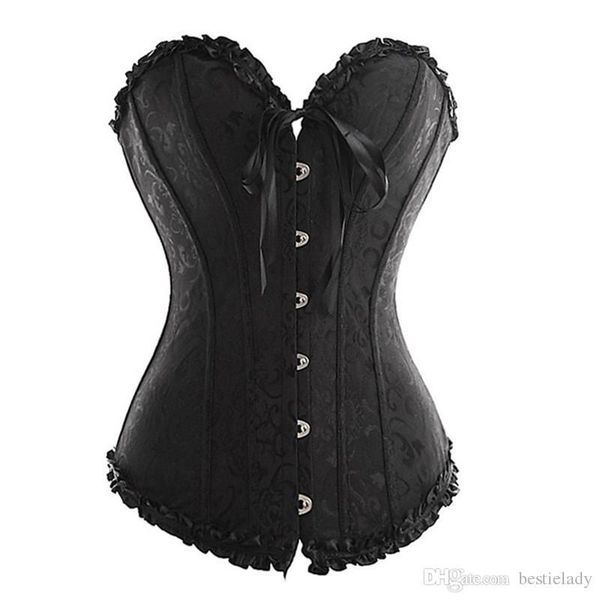 frill jacquard brocade corset wholesale plus size lace up women ribbon floral embroidery overbust dance bridal corse bustiers, Black;white
frill jacquard brocade corset wholesale plus size lace up women ribbon floral embroidery overbust dance bridal corse bustiers, Black;white