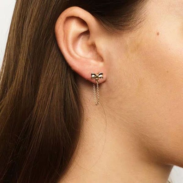 925 sterling silver jewelry cute lovely bow stud with romantic tassel chain women girl earring lovely, Golden;silver
925 sterling silver jewelry cute lovely bow stud with romantic tassel chain women girl earring lovely, Golden;silver