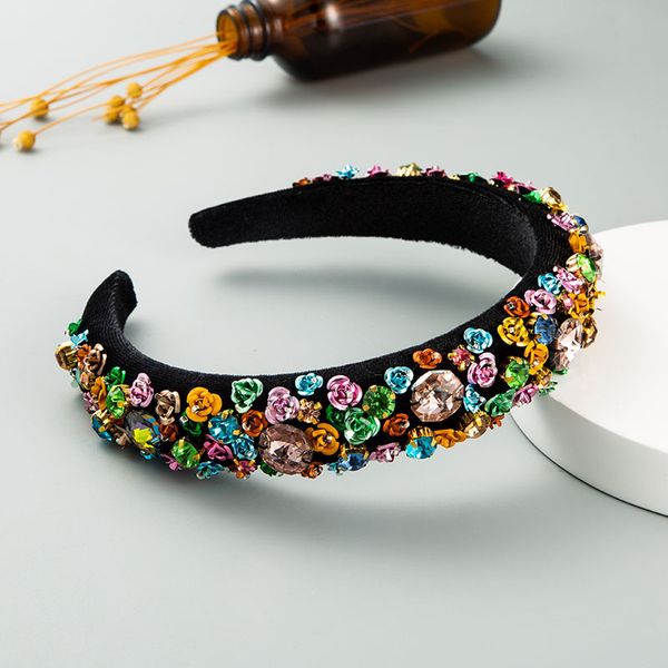 za fashion high-end hair accessories baroque color rhinestone sponge headband women's flower gold velvet headband, Silver
za fashion high-end hair accessories baroque color rhinestone sponge headband women's flower gold velvet headband, Silver