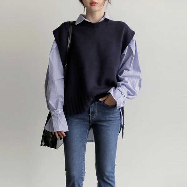 new fashion office lady leisure casual 2019 autumn fashionvest women wool sweater vests poullovers sleeveless o neck female vest, Black;white
new fashion office lady leisure casual 2019 autumn fashionvest women wool sweater vests poullovers sleeveless o neck female vest, Black;white