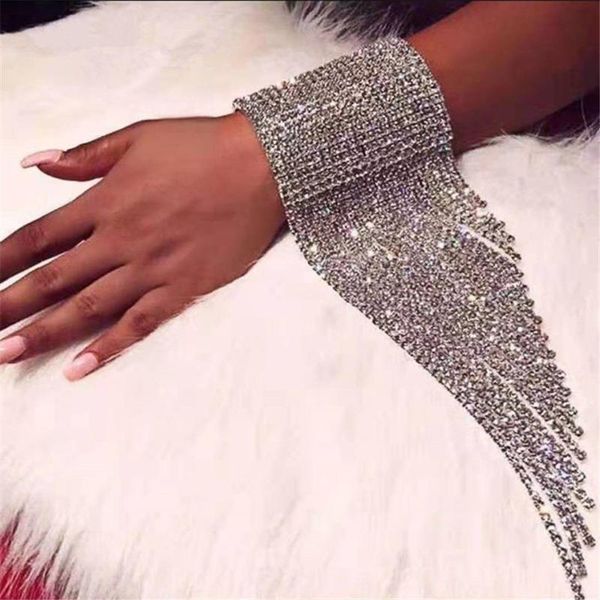 crystal rhinestone exaggerated personality long tassel ladies bracelet bridal crystal statement bracelets wedding, Golden;silver
crystal rhinestone exaggerated personality long tassel ladies bracelet bridal crystal statement bracelets wedding, Golden;silver