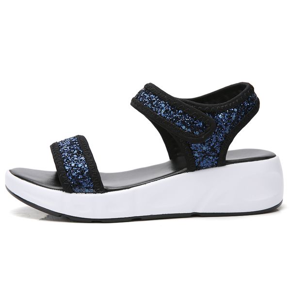 sandals women shoes thick sole sequined cloth flat platform beach gladiator ladies summer, Black
sandals women shoes thick sole sequined cloth flat platform beach gladiator ladies summer, Black
