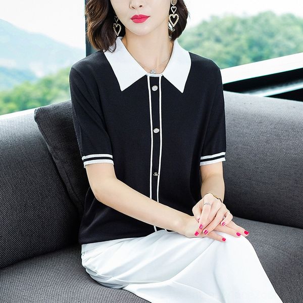 2020 summer clothes women's thin tanned half sleeve clothing t- shirt ice silk knitted shirt lapel baby collar short sleeve t-shirt, White
2020 summer clothes women's thin tanned half sleeve clothing t- shirt ice silk knitted shirt lapel baby collar short sleeve t-shirt, White