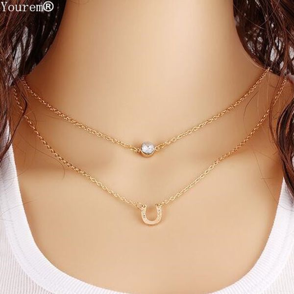 simple vintage crystal horseshoe dot pendant necklace multi-layer short necklaces for women gold color wj038, Golden;silver
simple vintage crystal horseshoe dot pendant necklace multi-layer short necklaces for women gold color wj038, Golden;silver