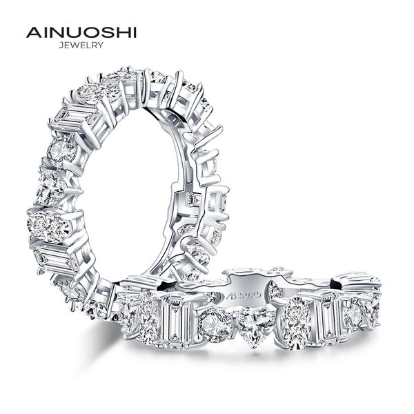 ainuoshi luxury 925 sterling silver band rings women engagement simulated diamond wedding silver bridal full eternity rings y200106, Slivery;golden
ainuoshi luxury 925 sterling silver band rings women engagement simulated diamond wedding silver bridal full eternity rings y200106, Slivery;golden