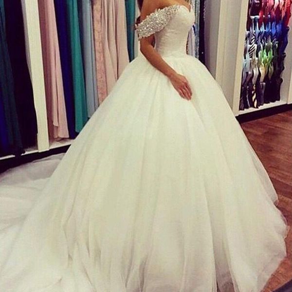 vestido de noiva ball gowns ivory tulle sweetheart long bridal gowns garden beaded boda wedding dresses, White
vestido de noiva ball gowns ivory tulle sweetheart long bridal gowns garden beaded boda wedding dresses, White