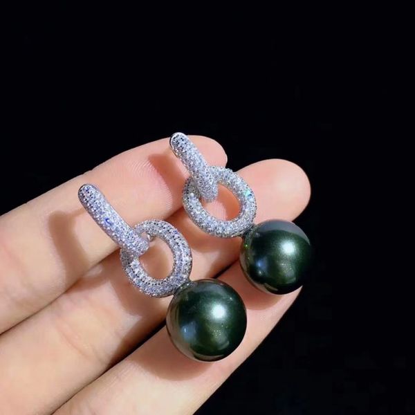 real cultured 12mm shell pearl drop earrings women party gifts dangle earring vintage fine jewelry wholesale, Silver
real cultured 12mm shell pearl drop earrings women party gifts dangle earring vintage fine jewelry wholesale, Silver