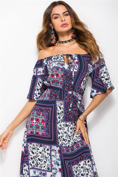 summer floarl printed bohemian dresses slash neck 1/2 sleeve casual dresses woman designer clothing, Black;gray
summer floarl printed bohemian dresses slash neck 1/2 sleeve casual dresses woman designer clothing, Black;gray