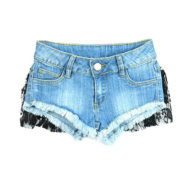 women shorts low waist bodycon denim shorts detachable black lace patchwork mini club dj dance jeans ripped short pants, White;black
women shorts low waist bodycon denim shorts detachable black lace patchwork mini club dj dance jeans ripped short pants, White;black