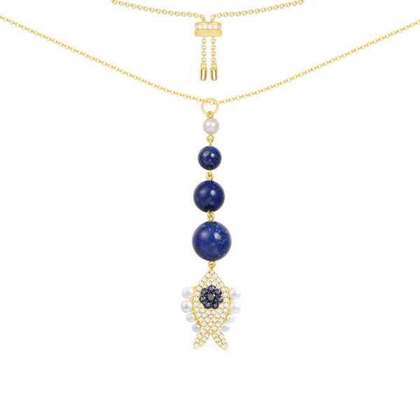 sljely 925 sterling silver yellow gold color lucky eye navy blue stones fish necklace adjust chain women monaco jewelry
sljely 925 sterling silver yellow gold color lucky eye navy blue stones fish necklace adjust chain women monaco jewelry
