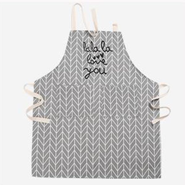 

fashion linen apron with pockets cafe waiter kitchen cook apron household cleaning tool thick anti-oil kitchen