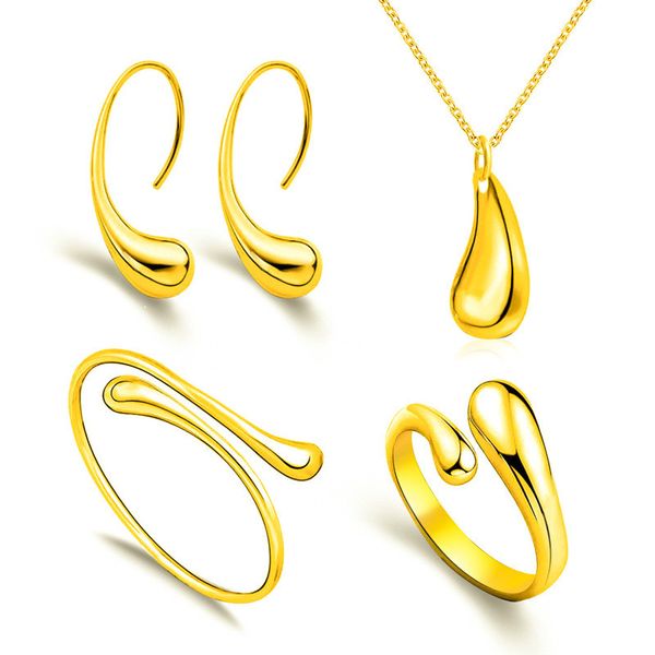 jewelry sets gold color water drop necklace earrings ring bracelet jewelry set for women fashion 4 piece sets a2620, Silver
jewelry sets gold color water drop necklace earrings ring bracelet jewelry set for women fashion 4 piece sets a2620, Silver