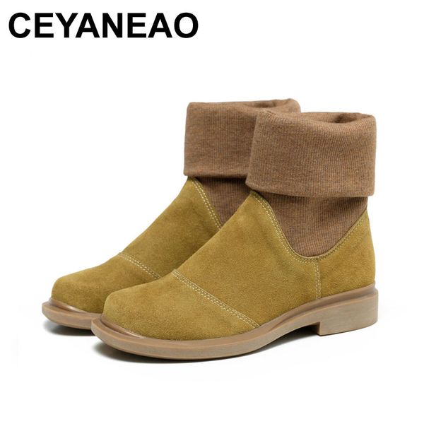 ceyaneao 2018 new autumn winter shoes women boots genuine leather slip on round toe 2 colors 601, Black
ceyaneao 2018 new autumn winter shoes women boots genuine leather slip on round toe 2 colors 601, Black