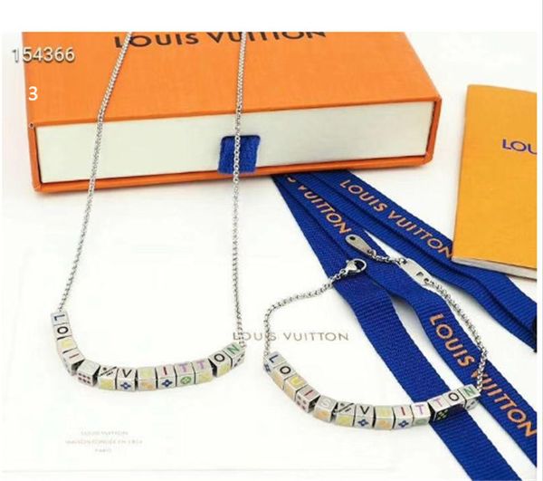luxuly fashion stainless steel designer bracelet nd necklace letter personality dice design jewelry set for mens and womens with box, Silver
luxuly fashion stainless steel designer bracelet nd necklace letter personality dice design jewelry set for mens and womens with box, Silver