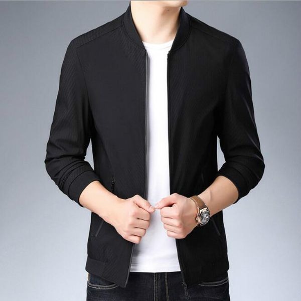 2019 spring and autumn new men's casual long-sleeved jacket men's baseball stand collar clothing, Black;brown
2019 spring and autumn new men's casual long-sleeved jacket men's baseball stand collar clothing, Black;brown