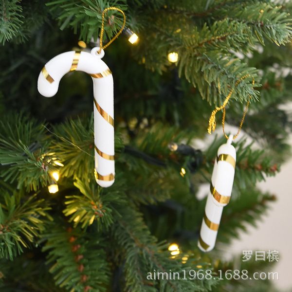 

400pcs christmas candy cane christmas tree hanging decorations for home supplies festival holiday
