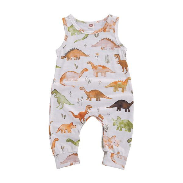newborn baby girl boy dinosaur print romper toddler baby cartoon sleeveless jumpsuit summer boy clothes jumpsuit costumes, Blue 
newborn baby girl boy dinosaur print romper toddler baby cartoon sleeveless jumpsuit summer boy clothes jumpsuit costumes, Blue