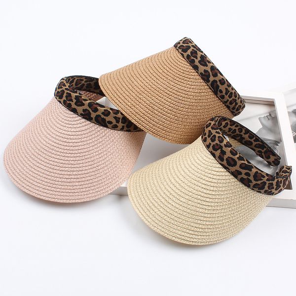 2020 new sun hats women handmade leopard straw visor caps parent-child summer cap big wide brim empty hat panama beach hat, Blue;gray
2020 new sun hats women handmade leopard straw visor caps parent-child summer cap big wide brim empty hat panama beach hat, Blue;gray