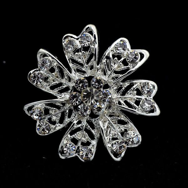 1.3 inch silver tone clear rhinestone crystal 7 petals flower brooches party prom wedding accessories, Gray
1.3 inch silver tone clear rhinestone crystal 7 petals flower brooches party prom wedding accessories, Gray