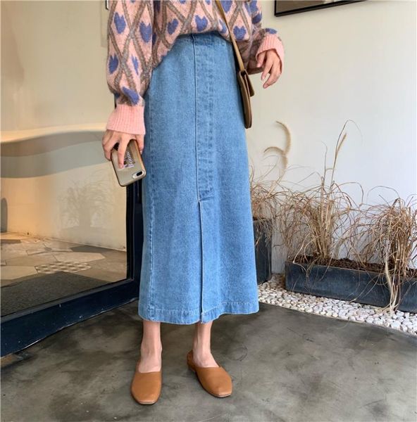summer fashion solid color loose female denim skirts korean high waist slit mid-long model a word super fire denim women skirts, Black
summer fashion solid color loose female denim skirts korean high waist slit mid-long model a word super fire denim women skirts, Black