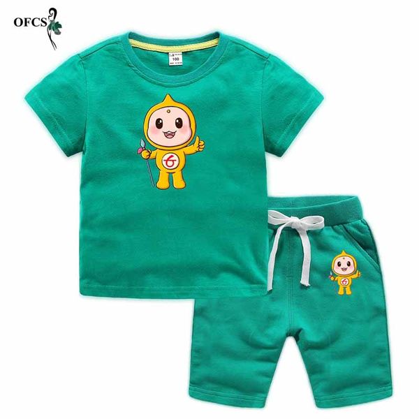 children's suit for boys sets kids summer new short-sleeve cotton t-shirt+elastic waist shorts cute suits girl set 12t, White 
children's suit for boys sets kids summer new short-sleeve cotton t-shirt+elastic waist shorts cute suits girl set 12t, White