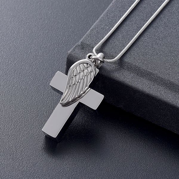 z699 wing and cross never fade stainless steel cremation pendant, funeral urn ashes holder keepsake jewellery men women, Silver
z699 wing and cross never fade stainless steel cremation pendant, funeral urn ashes holder keepsake jewellery men women, Silver