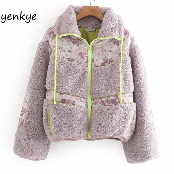 women vintage floral print patchwork winter padded coat long sleeve lapel collar zipper lambswool outerwear dwdd8969, Black
women vintage floral print patchwork winter padded coat long sleeve lapel collar zipper lambswool outerwear dwdd8969, Black