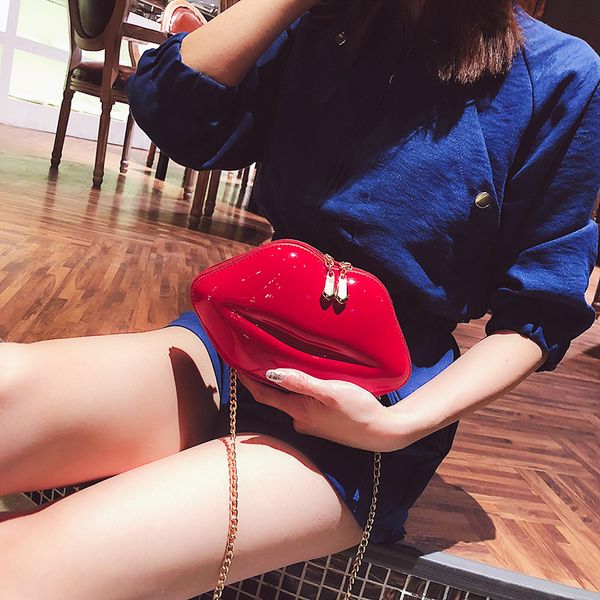 fashion patent leather red lips clutch bag for women chain small crossbody bags messenger woman lady's purses and handbag
fashion patent leather red lips clutch bag for women chain small crossbody bags messenger woman lady's purses and handbag