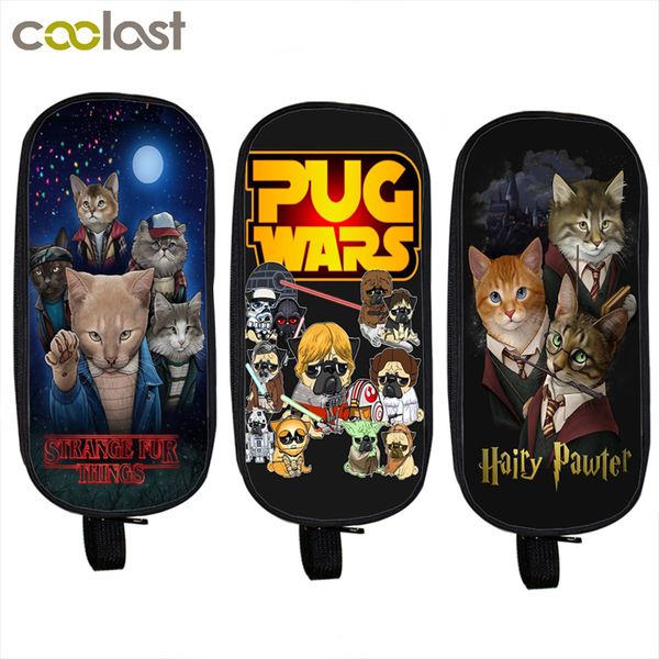 funny movie character stranger cat things / pug war / cat potter cosmetic cases pencil holder kids stationary bags school case
funny movie character stranger cat things / pug war / cat potter cosmetic cases pencil holder kids stationary bags school case