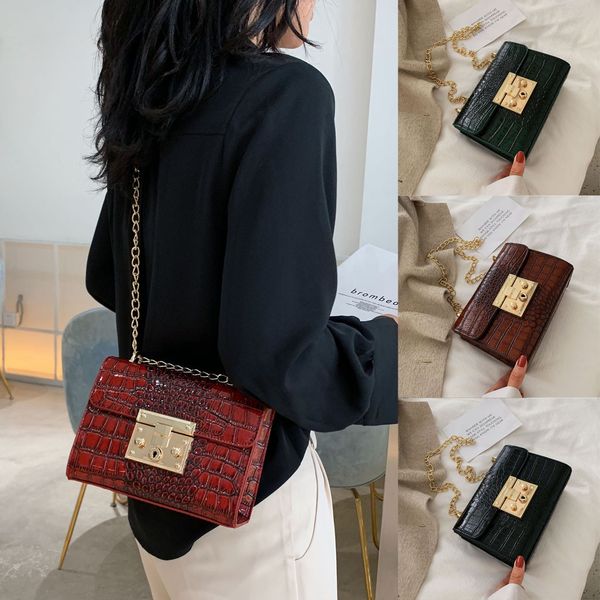 women artificial crocodile bags luxury retro chain shoulder bag messenger crossbody bags for women lock small square bag #38
women artificial crocodile bags luxury retro chain shoulder bag messenger crossbody bags for women lock small square bag #38
