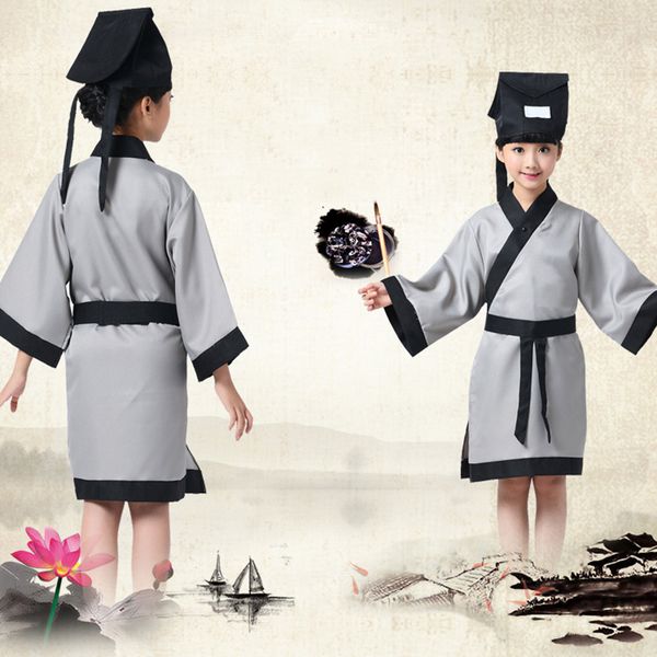 school servant visit costumes boys girls chinese traditional clothing hat belt book 4pcs/set shutong size 100-160cm c25323ch, Black;red
school servant visit costumes boys girls chinese traditional clothing hat belt book 4pcs/set shutong size 100-160cm c25323ch, Black;red
