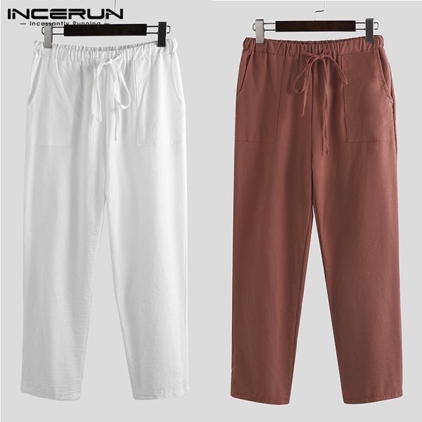 incerun streetwear men solid casual pants fashion joker straight leg trousers cotton linen mens stretch waist sweatpants joggers, Black
incerun streetwear men solid casual pants fashion joker straight leg trousers cotton linen mens stretch waist sweatpants joggers, Black