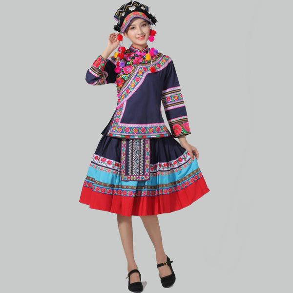 chinese ethnic clothing blue hmong miao costume embroidered national dance stage wear oriental festival performance suits, Black;red
chinese ethnic clothing blue hmong miao costume embroidered national dance stage wear oriental festival performance suits, Black;red
