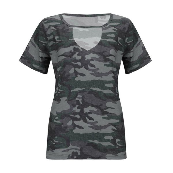 2019 new style o neck women camouflage t-shirt hollow out choker summer casual loose short sleeve t-shirts, White
2019 new style o neck women camouflage t-shirt hollow out choker summer casual loose short sleeve t-shirts, White
