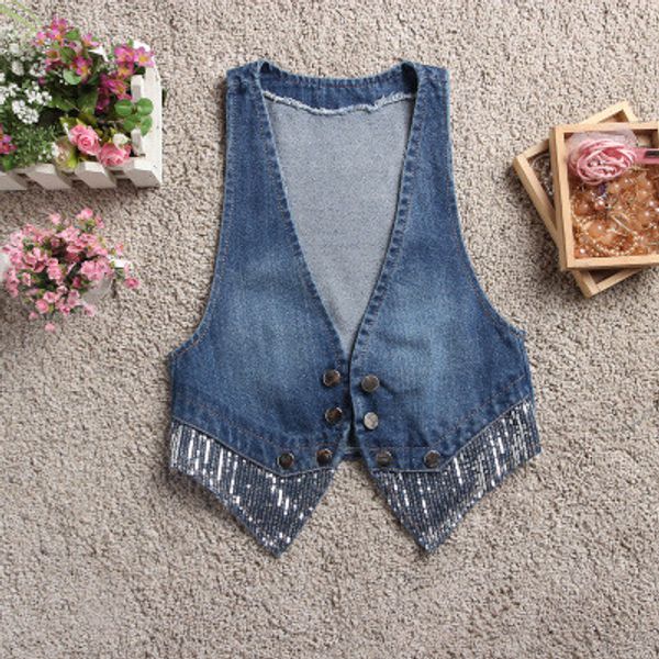 woman spring summer vintage all-match thin section denim vest sequined cardigan jeans vest jacket women washed jeans 486, Black;white
woman spring summer vintage all-match thin section denim vest sequined cardigan jeans vest jacket women washed jeans 486, Black;white