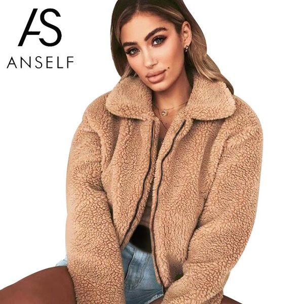 anself casual faux fur coat female 2018 autumn winter elegant women loose warm soft outwear zipper teddy overcoat teddy jacket, Black
anself casual faux fur coat female 2018 autumn winter elegant women loose warm soft outwear zipper teddy overcoat teddy jacket, Black